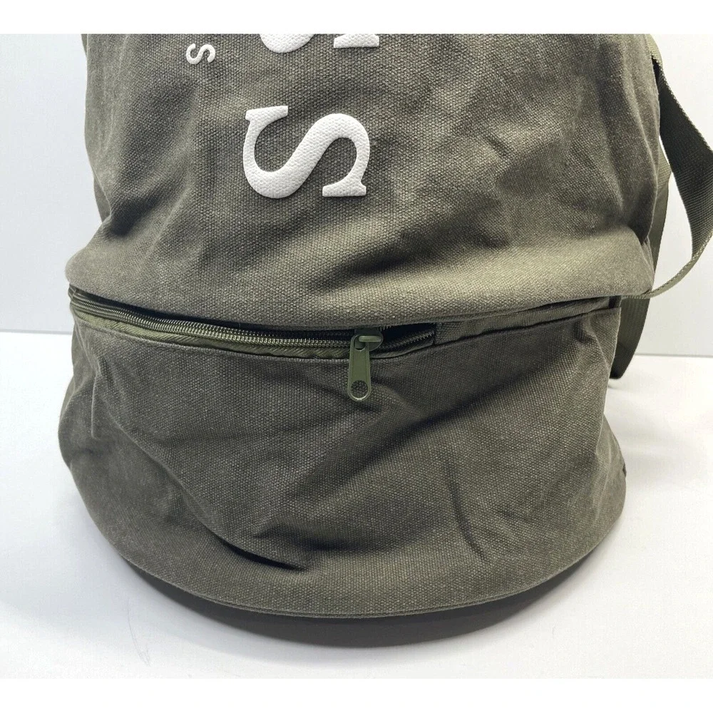 Vintage‎ GUESS Army Green Canvas Travel/Weekend Shoulder Duffel Bag (L)